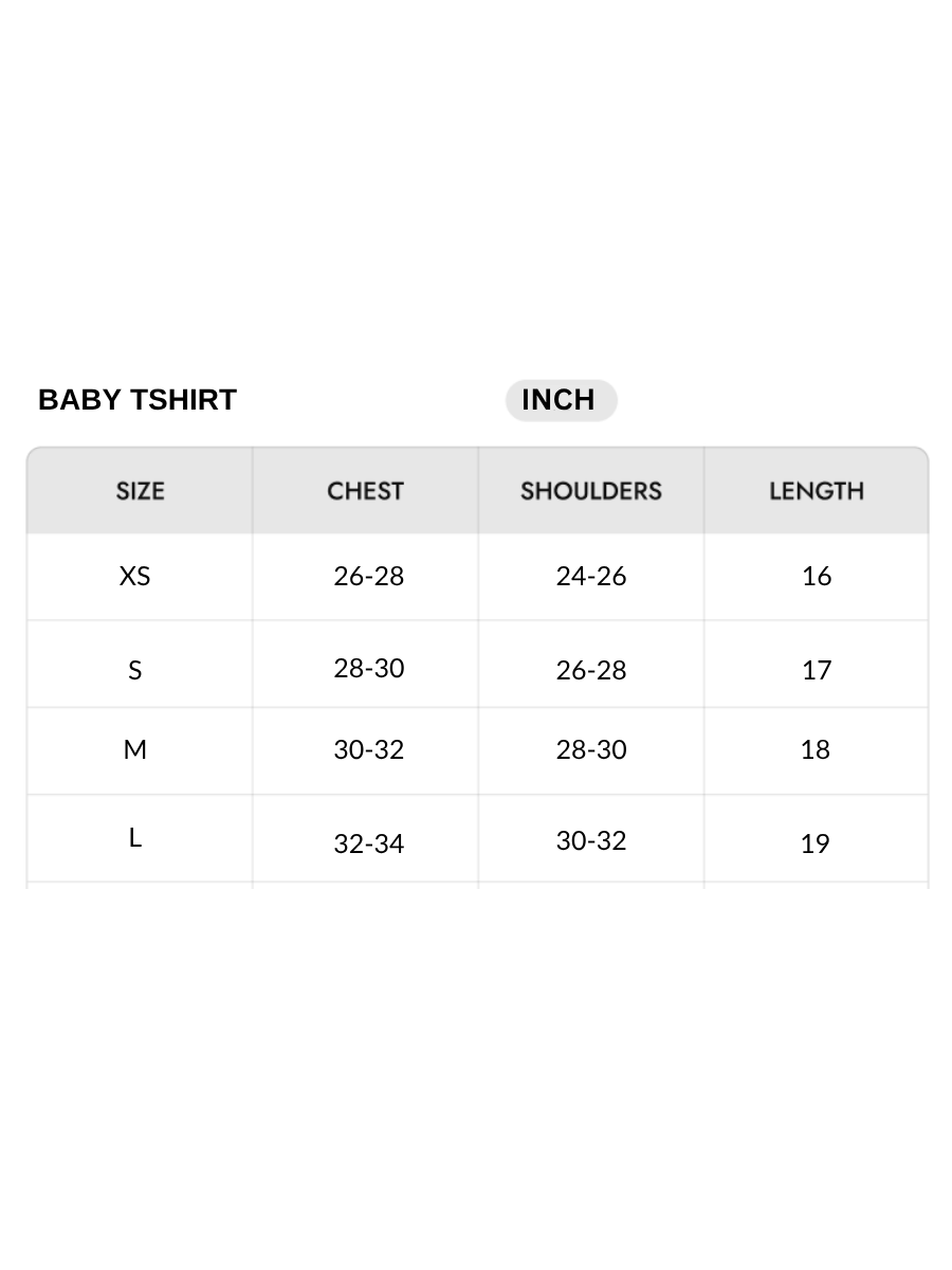Size chart - INCH