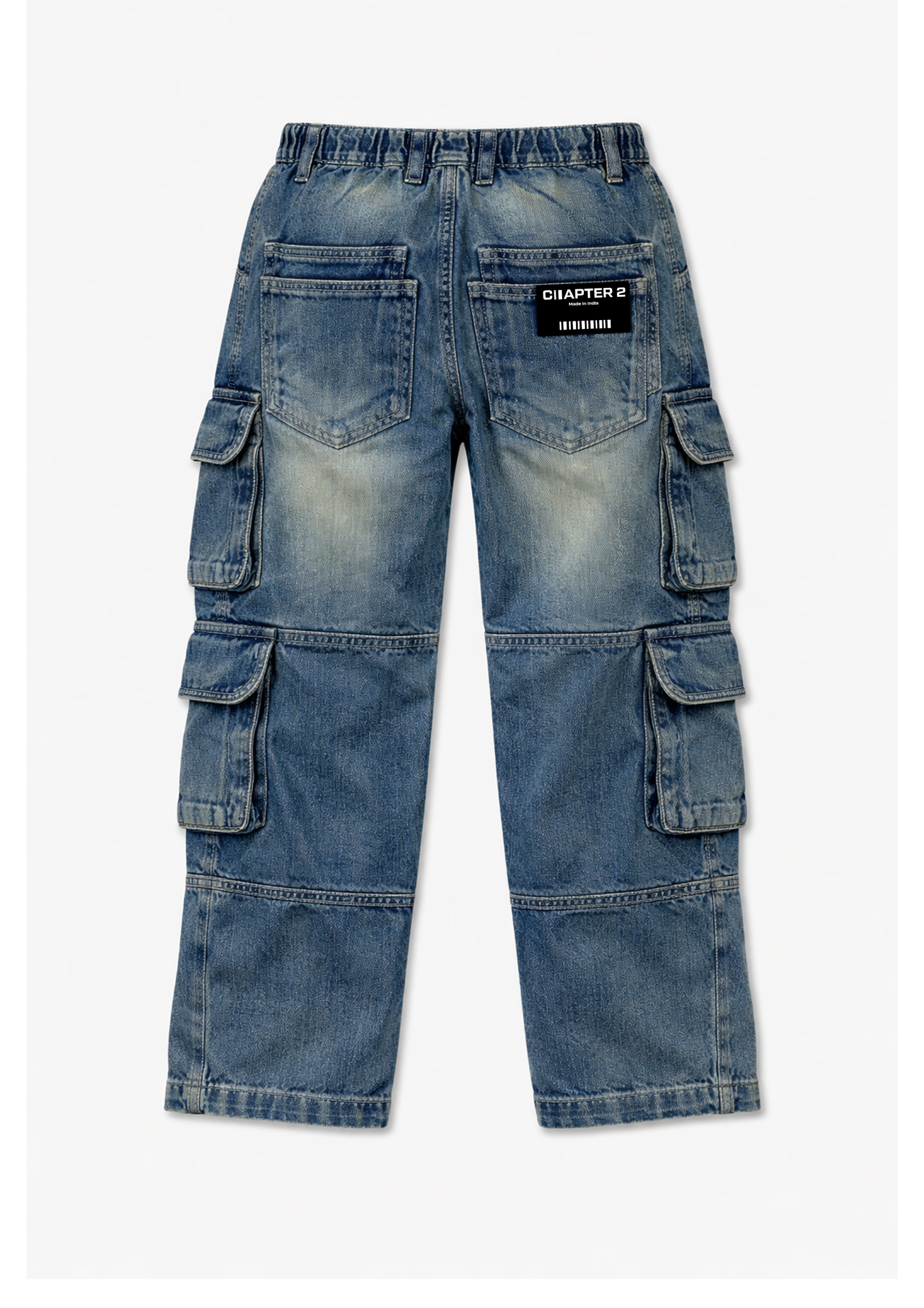 Stone Wash Denim Cargo Jr