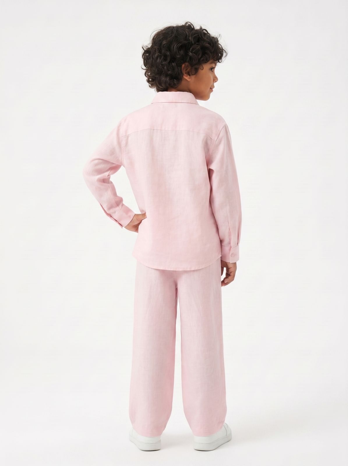 Baby Pink Linen Set Jr