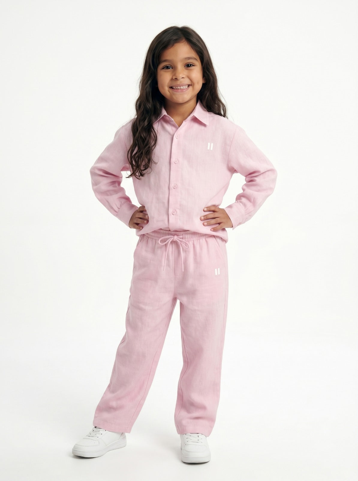 Baby Pink Linen Set Jr