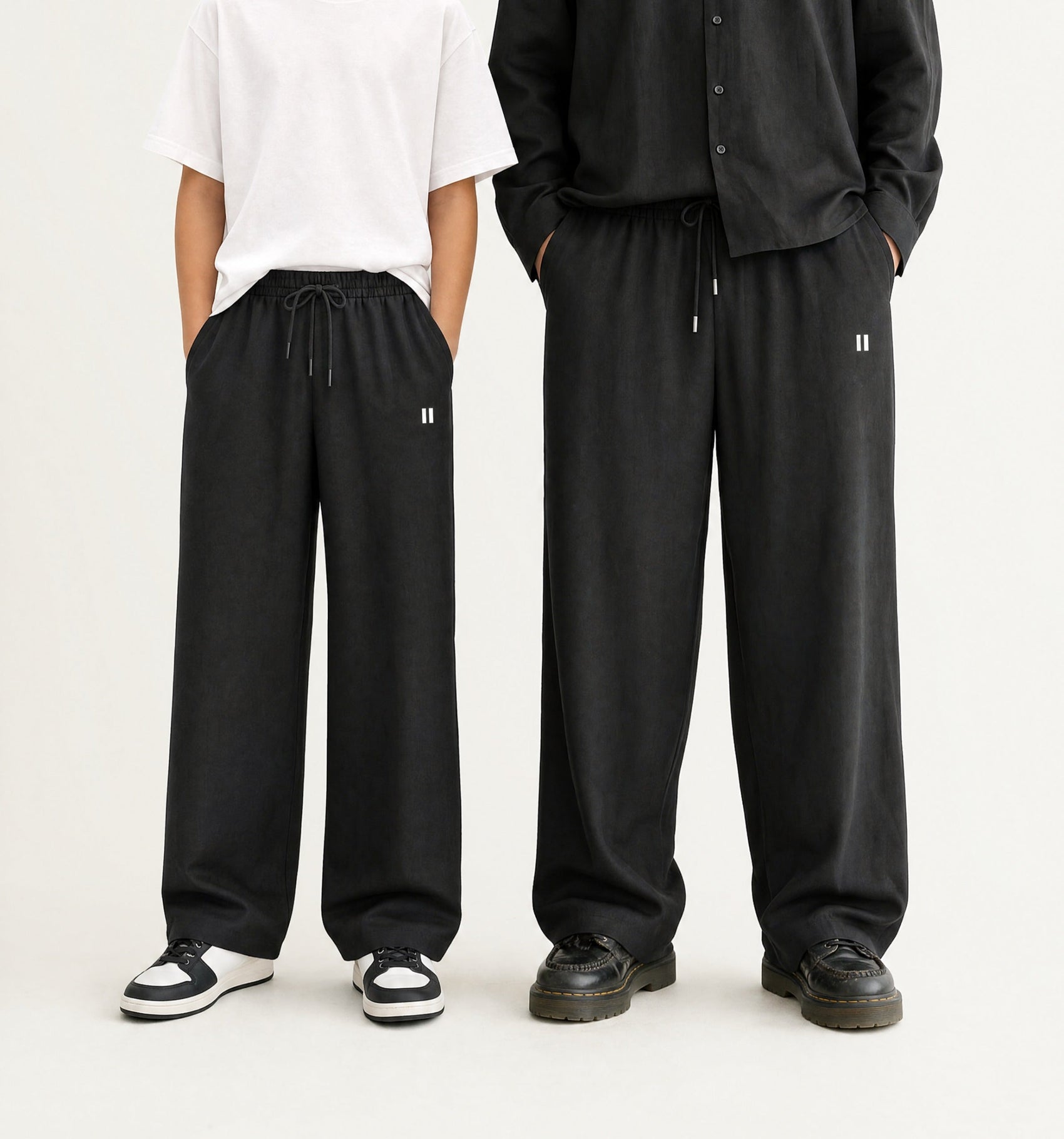 Black Linen Pant Set of 2
