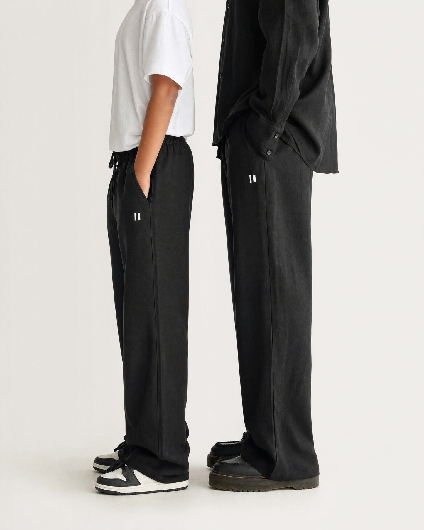 Black Linen Pant Set of 2