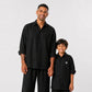 Black Linen Shirt Set of 2