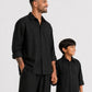 Black Linen Shirt Set of 2