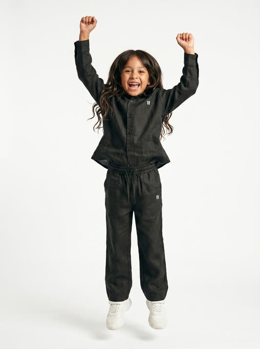 Black Linen Set Jr