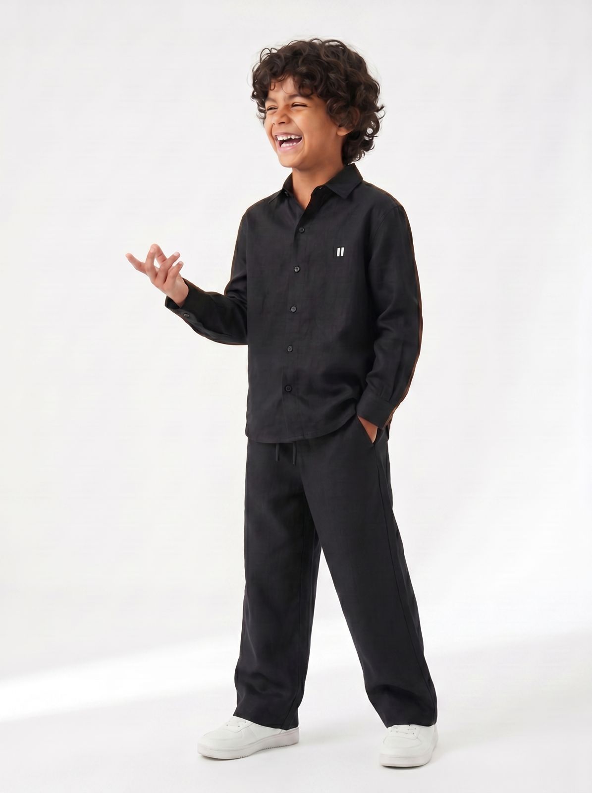 Black Linen Set Jr