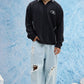 Black Varsity Polo Sweater