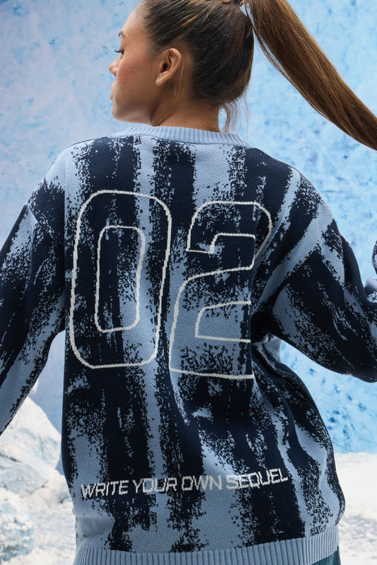 Blue Glitch Sweater
