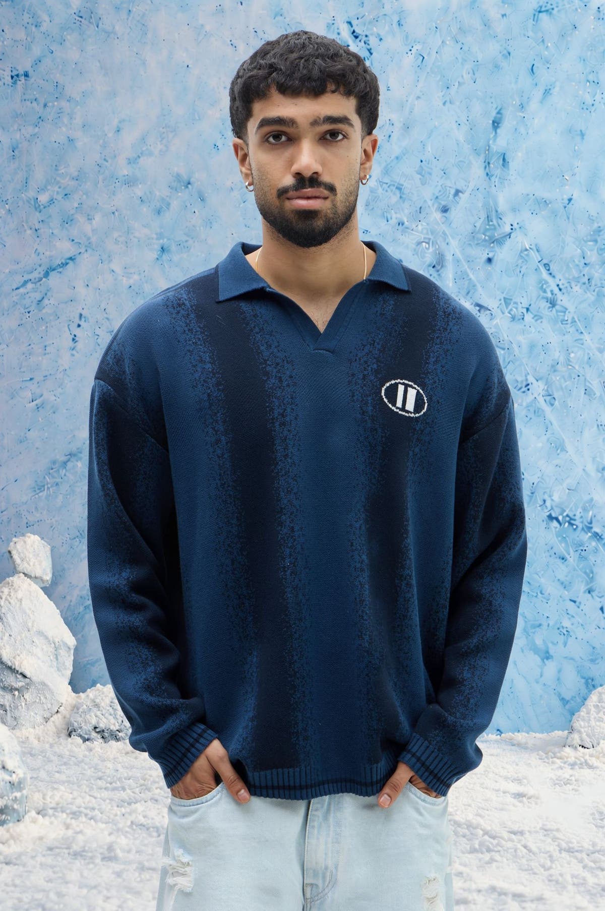 Blue Polo Striped Sweater