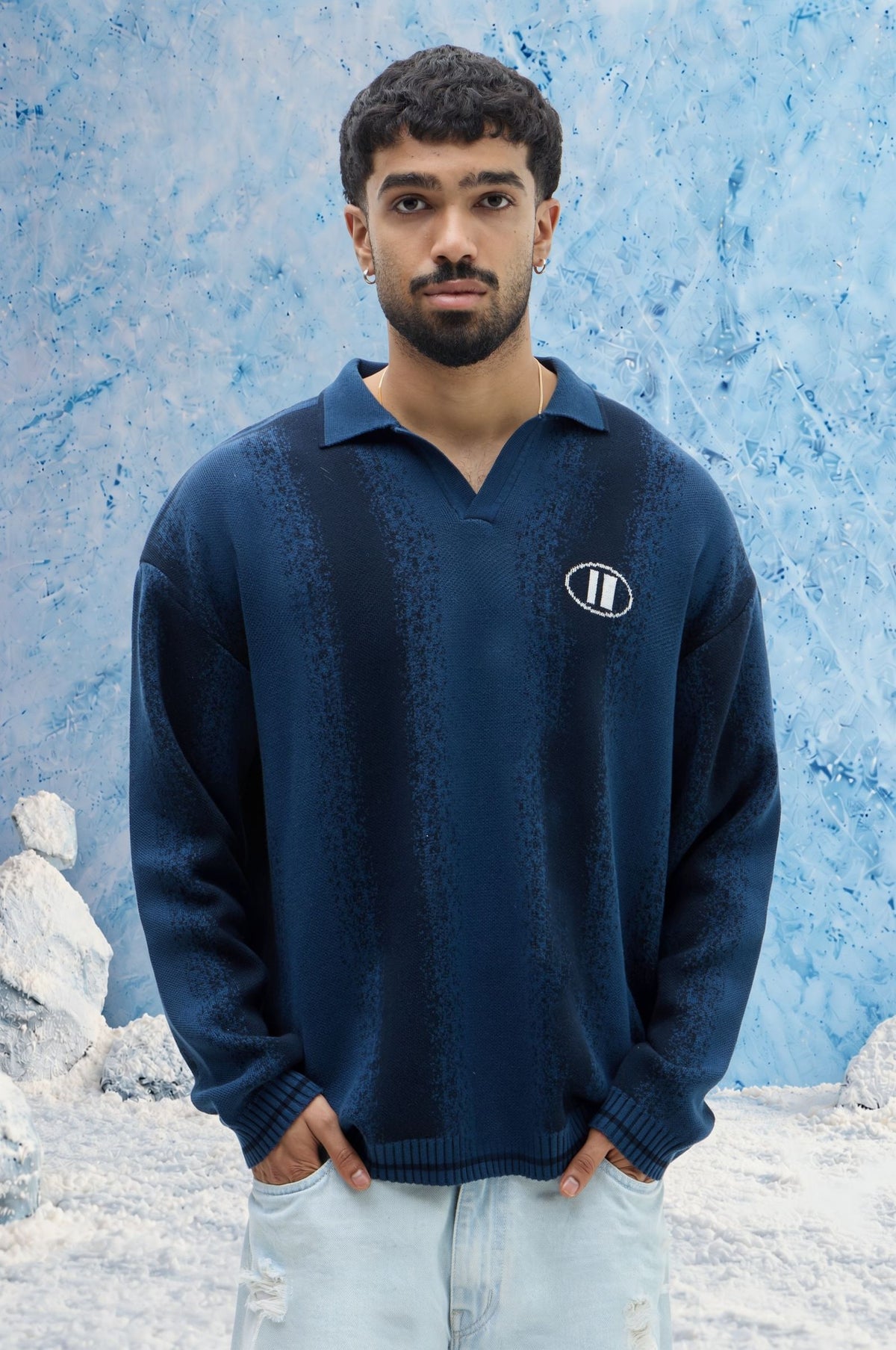 Blue Polo Striped Sweater