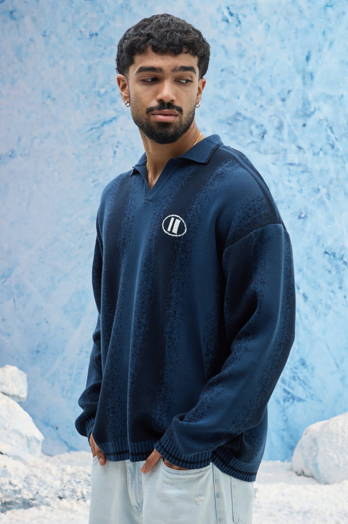 Blue Polo Striped Sweater