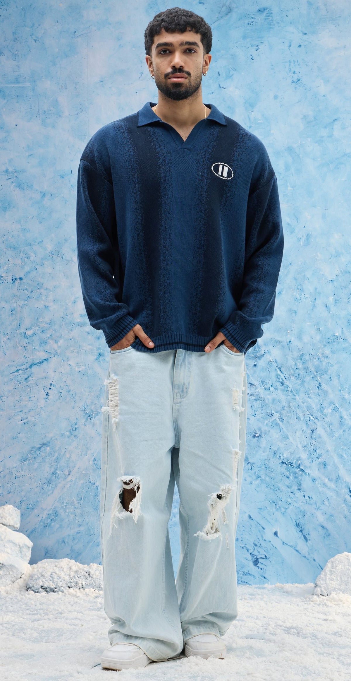 Blue Polo Striped Sweater