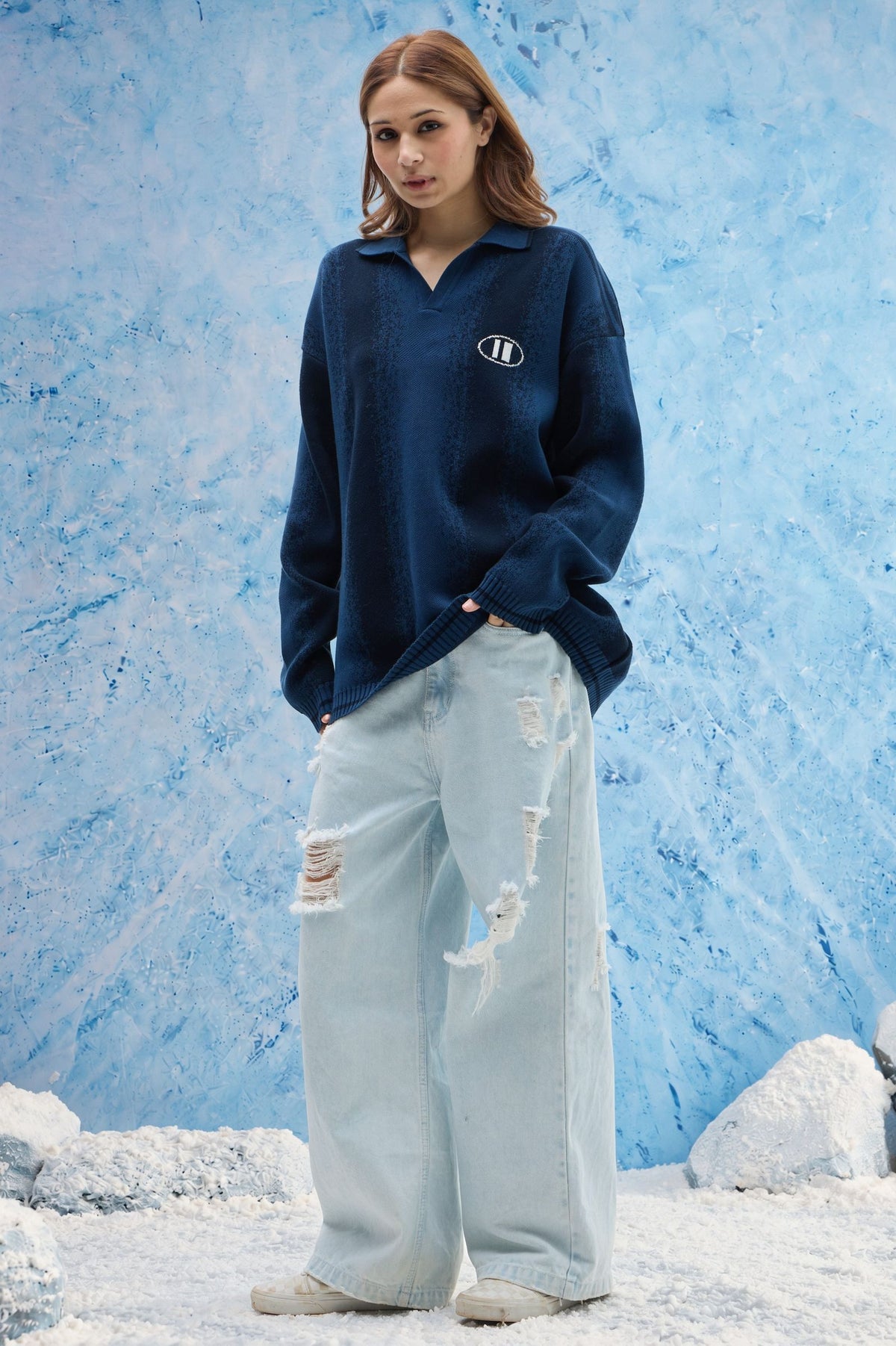 Blue Polo Striped Sweater