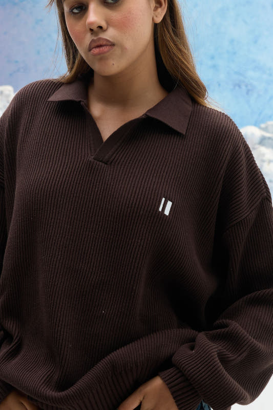 Brown Rib Polo