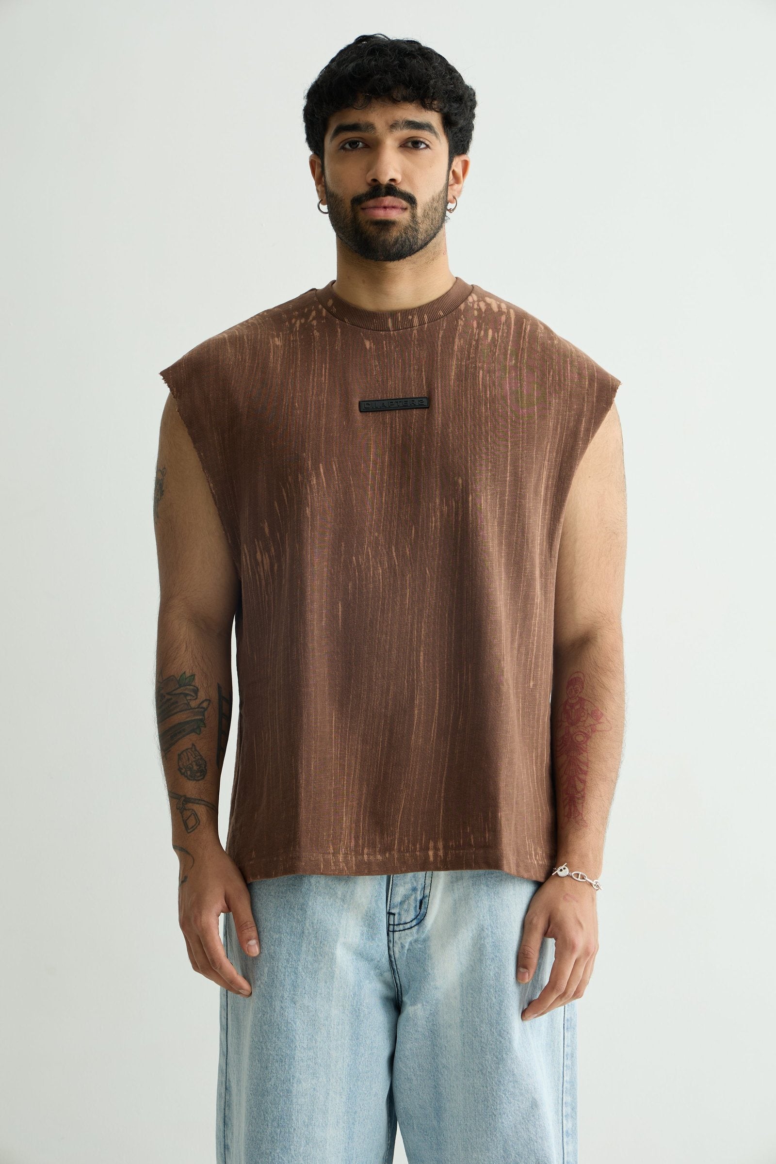 MINERAL WASH BROWN VEST