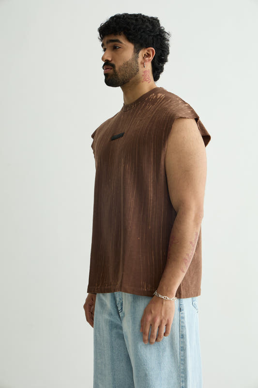 MINERAL WASH BROWN VEST