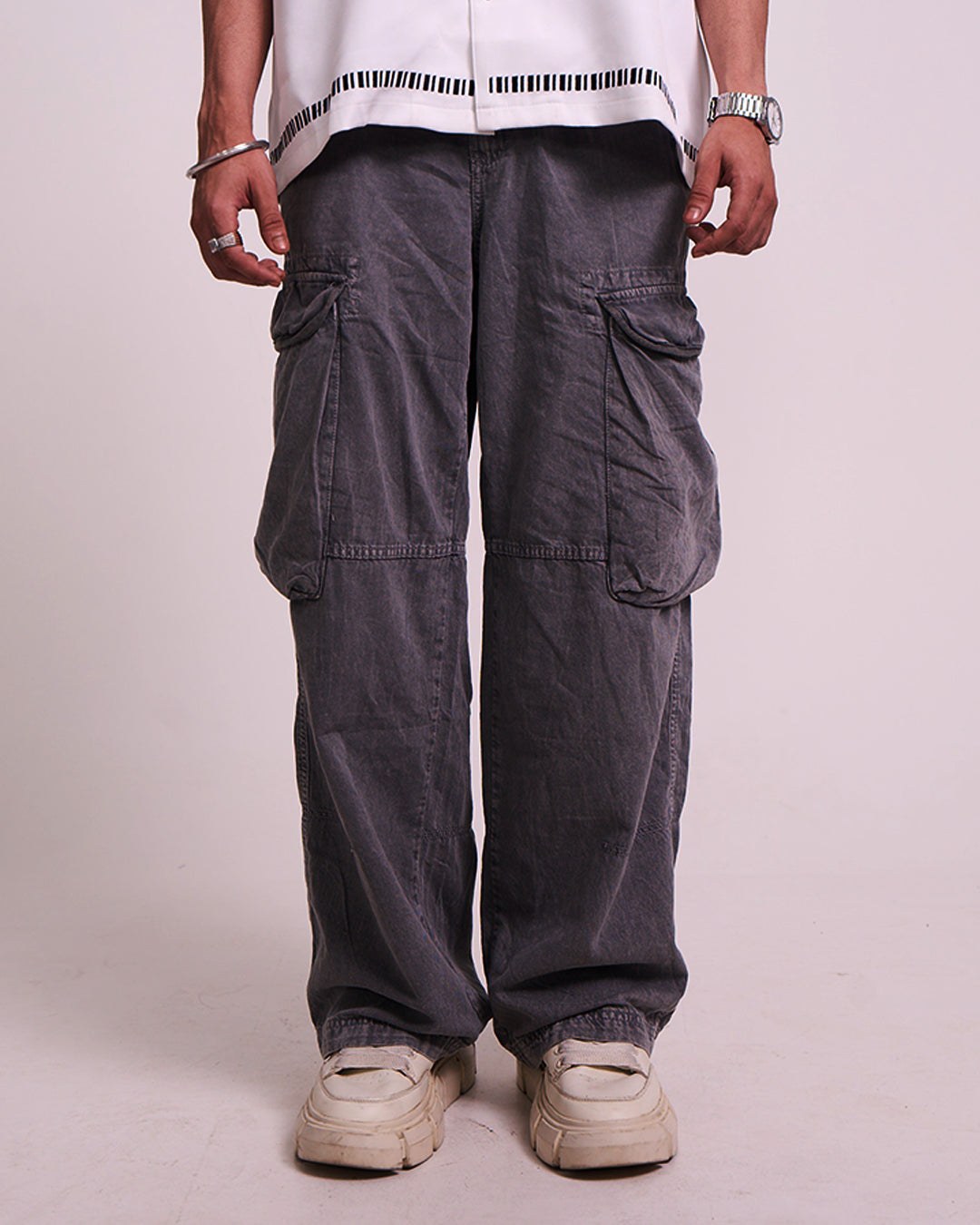 Grey Utility Cargos