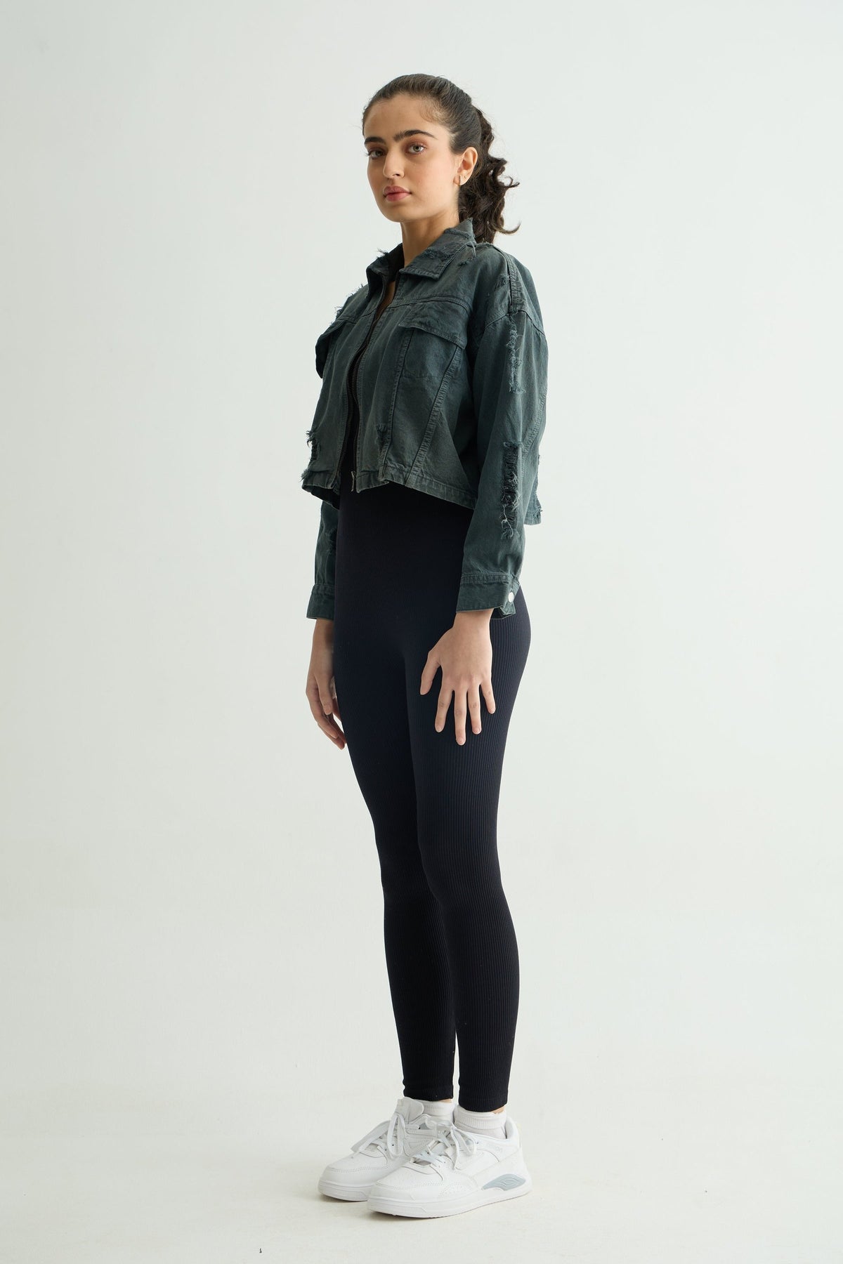 Olive Cropped Jacket
