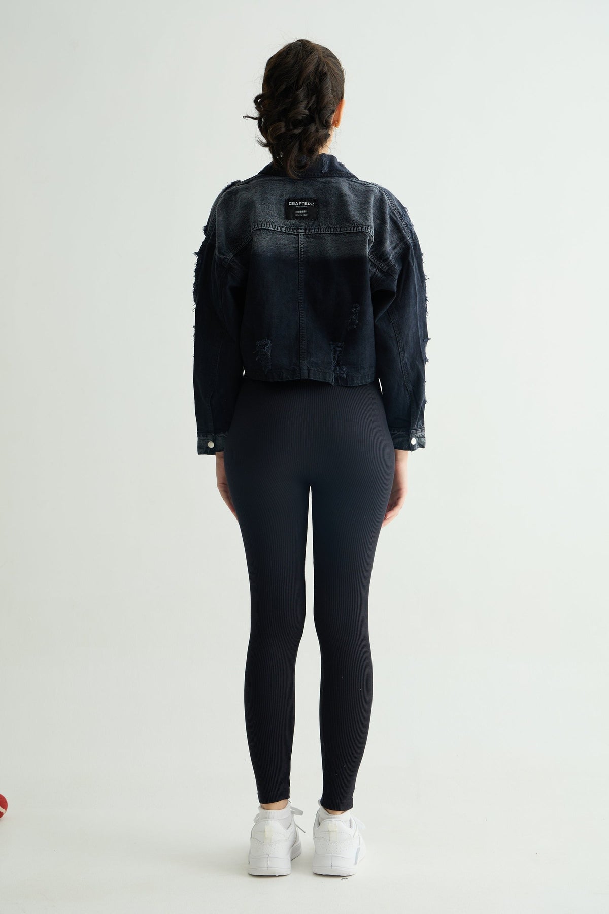 Acid Wash Blue-Grey Cropped Jacket