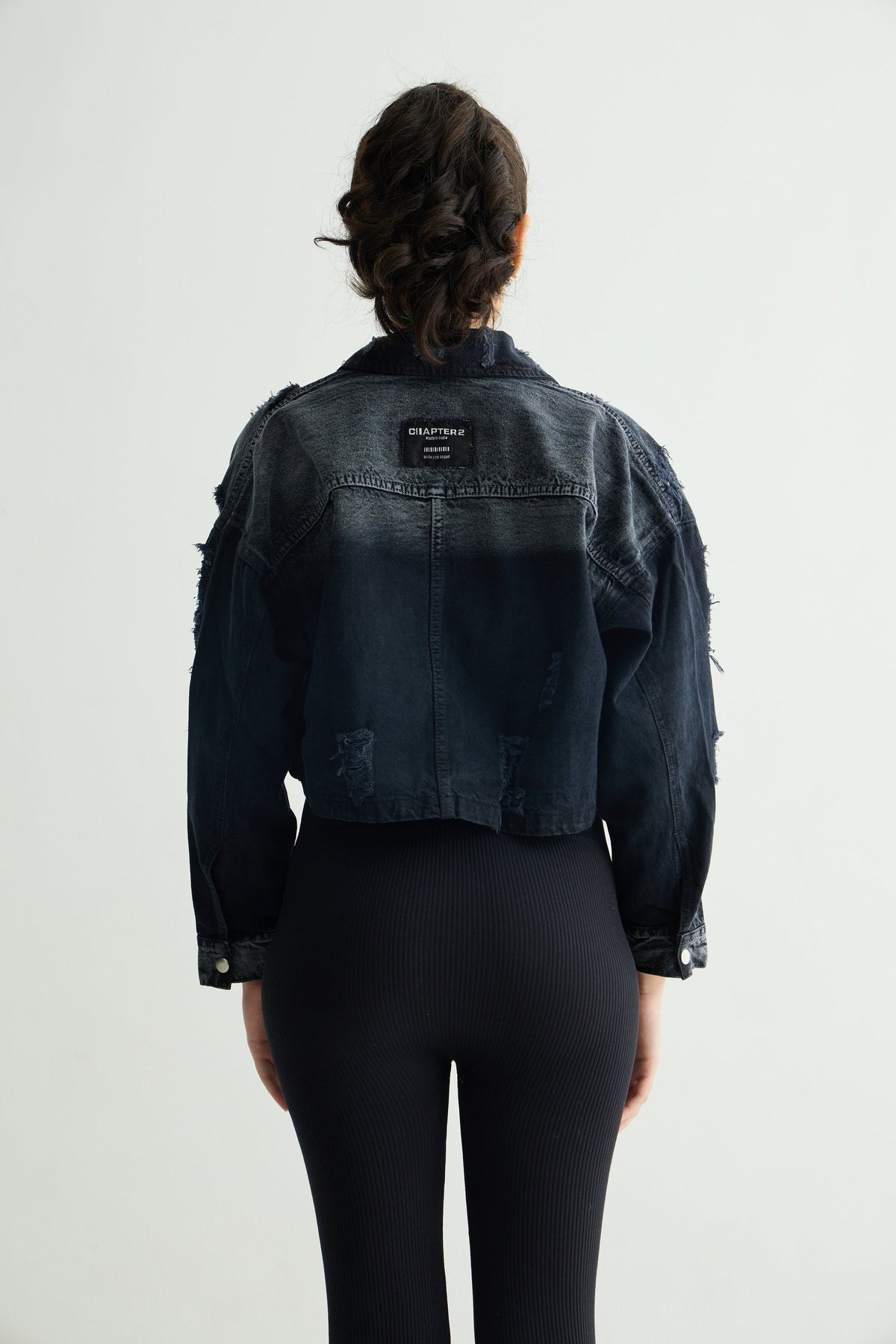Acid Wash Blue-Grey Cropped Jacket