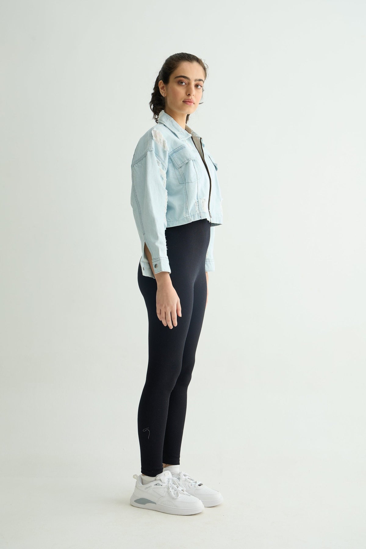 LIGHT BLUE CROPPED  JACKET