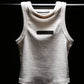Off White Halter Crop Top