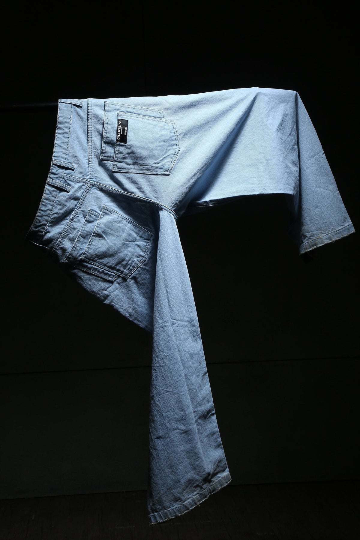 Distressed Blue Baggy Denim