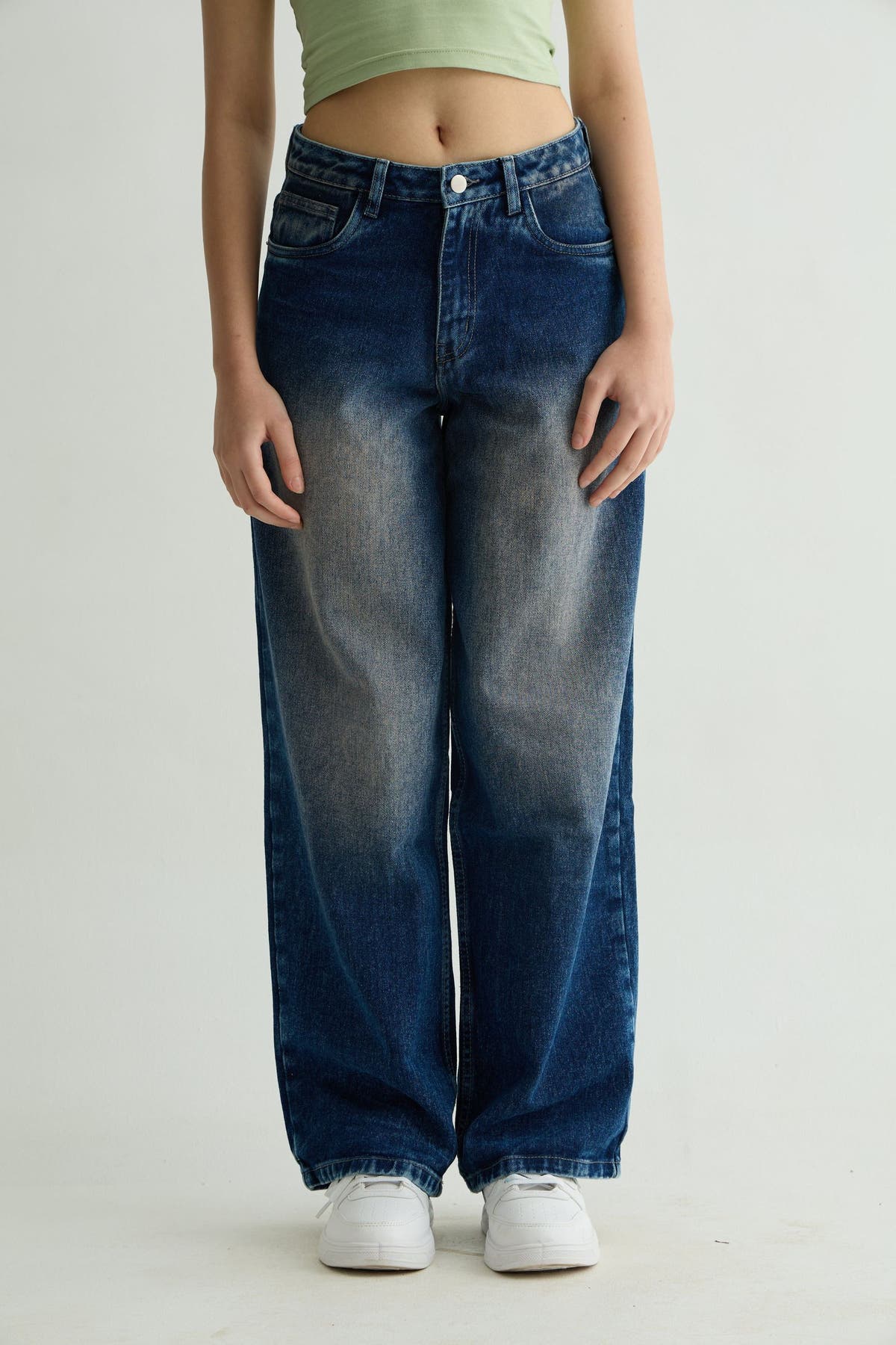 Oversized Washed Blue Denim