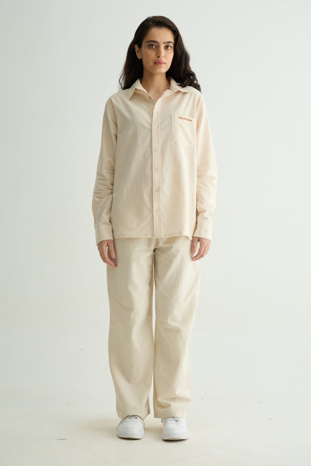 Off-White Linen-Cotton Co-Ord Set