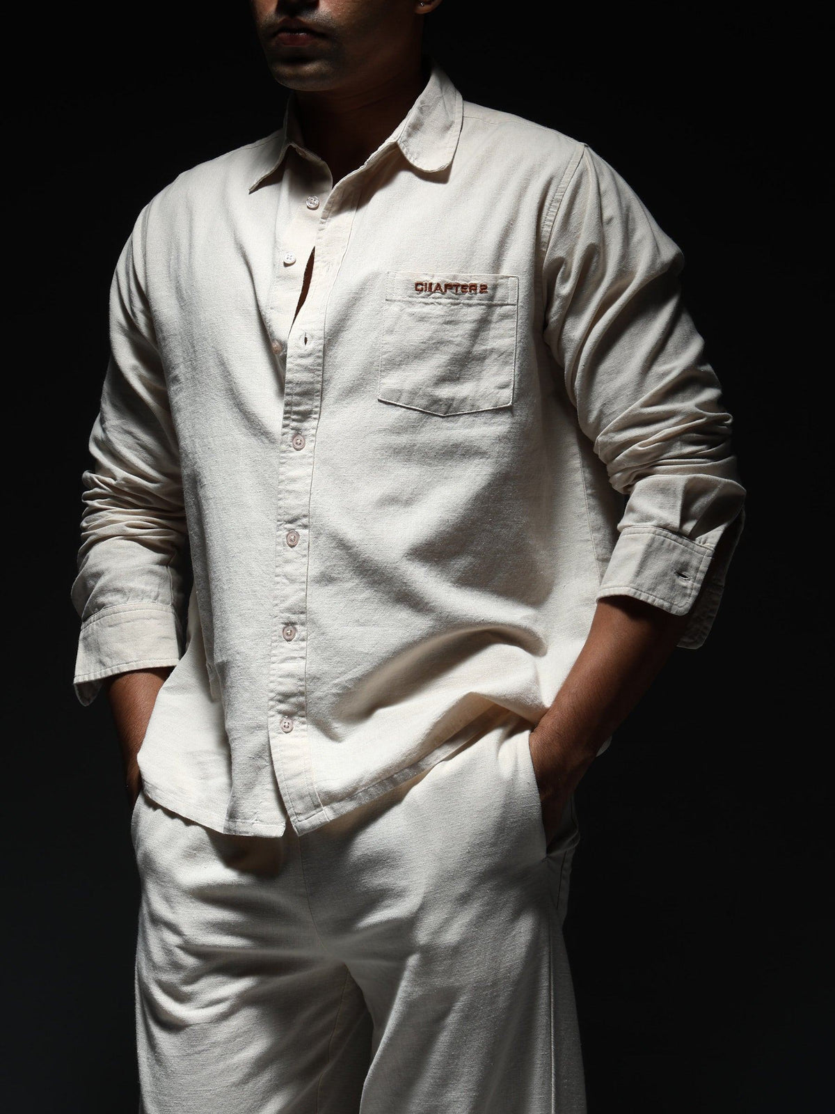 Off-White Linen-Cotton Co-Ord Set