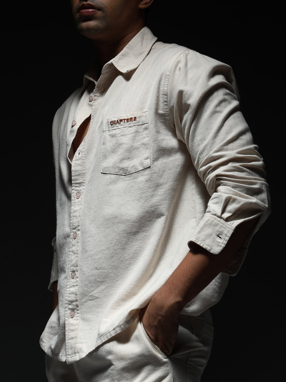 Off-White Linen-Cotton Co-Ord Set