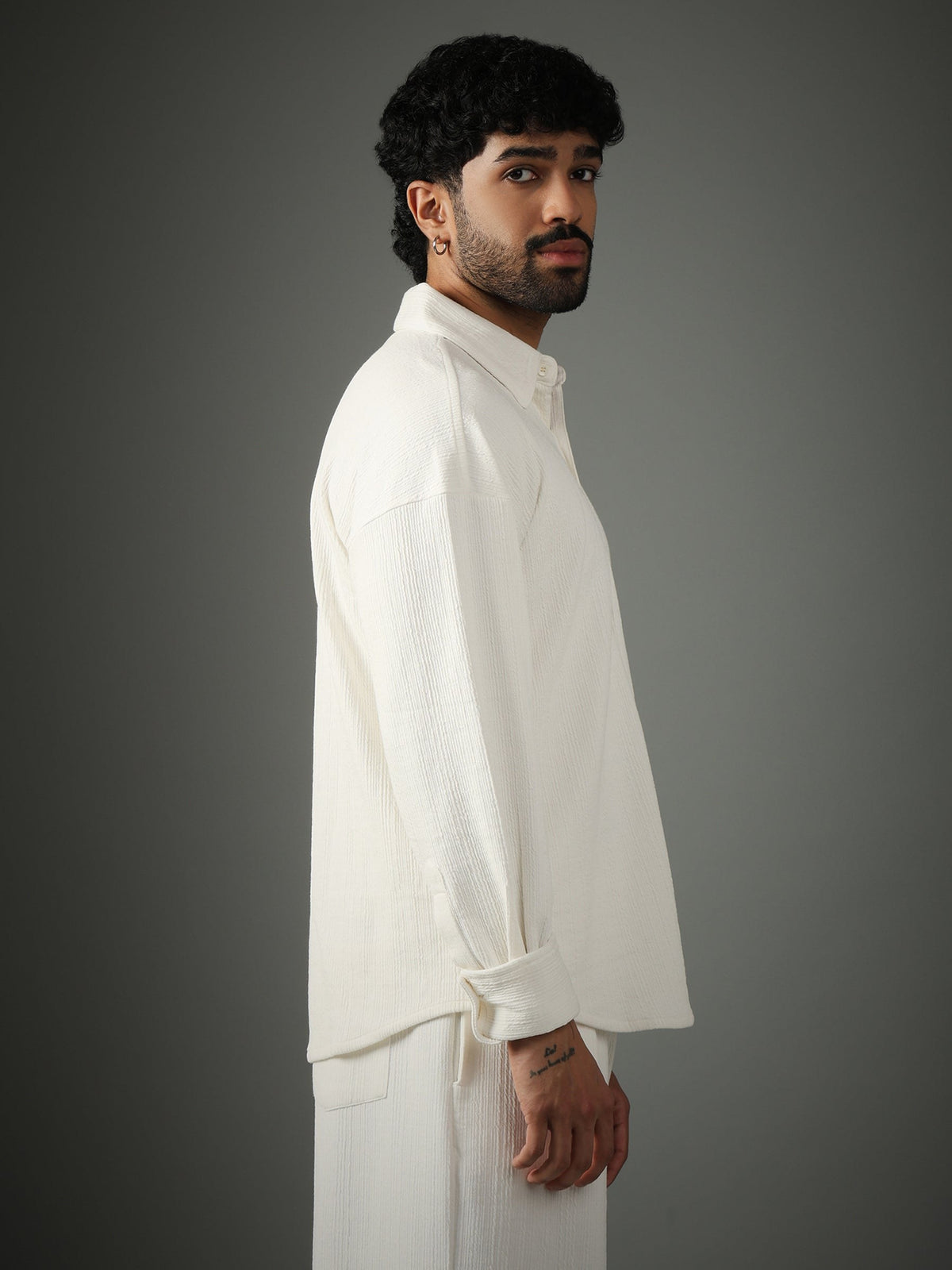 Crossknit White Shirt