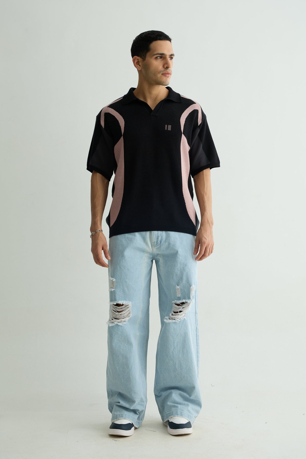 Black Knit Polo