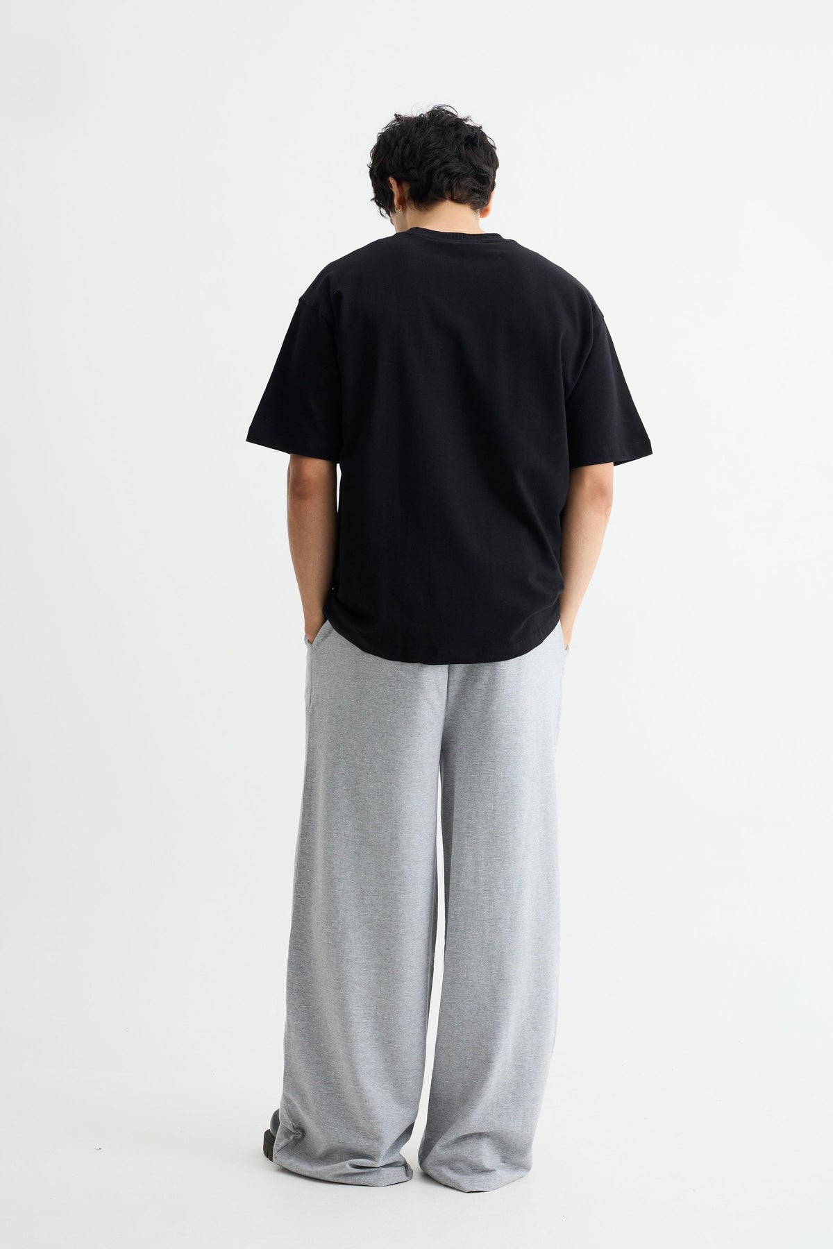 Grey Melange Baggy Joggers