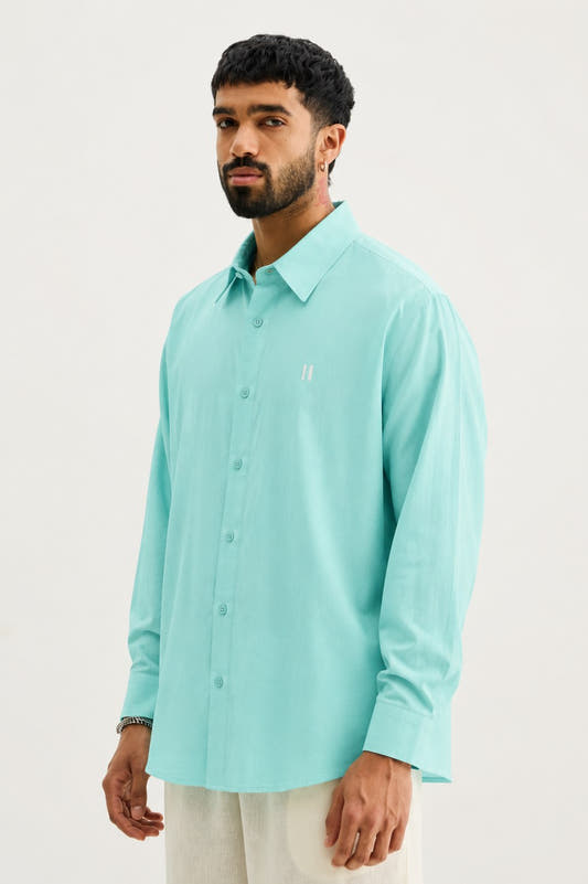 Ocean Blue Linen Shirt