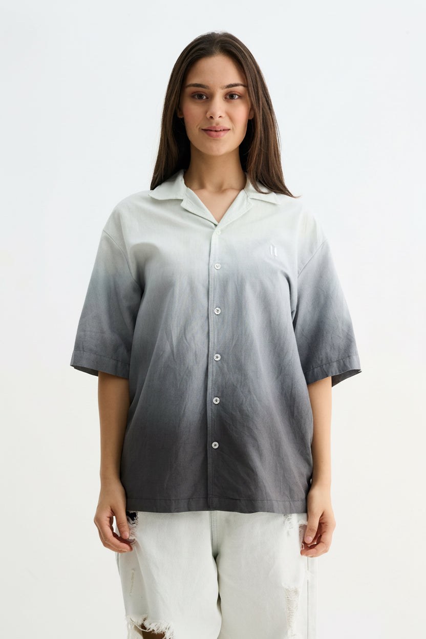 Grey Ombre Half Sleeve Shirt
