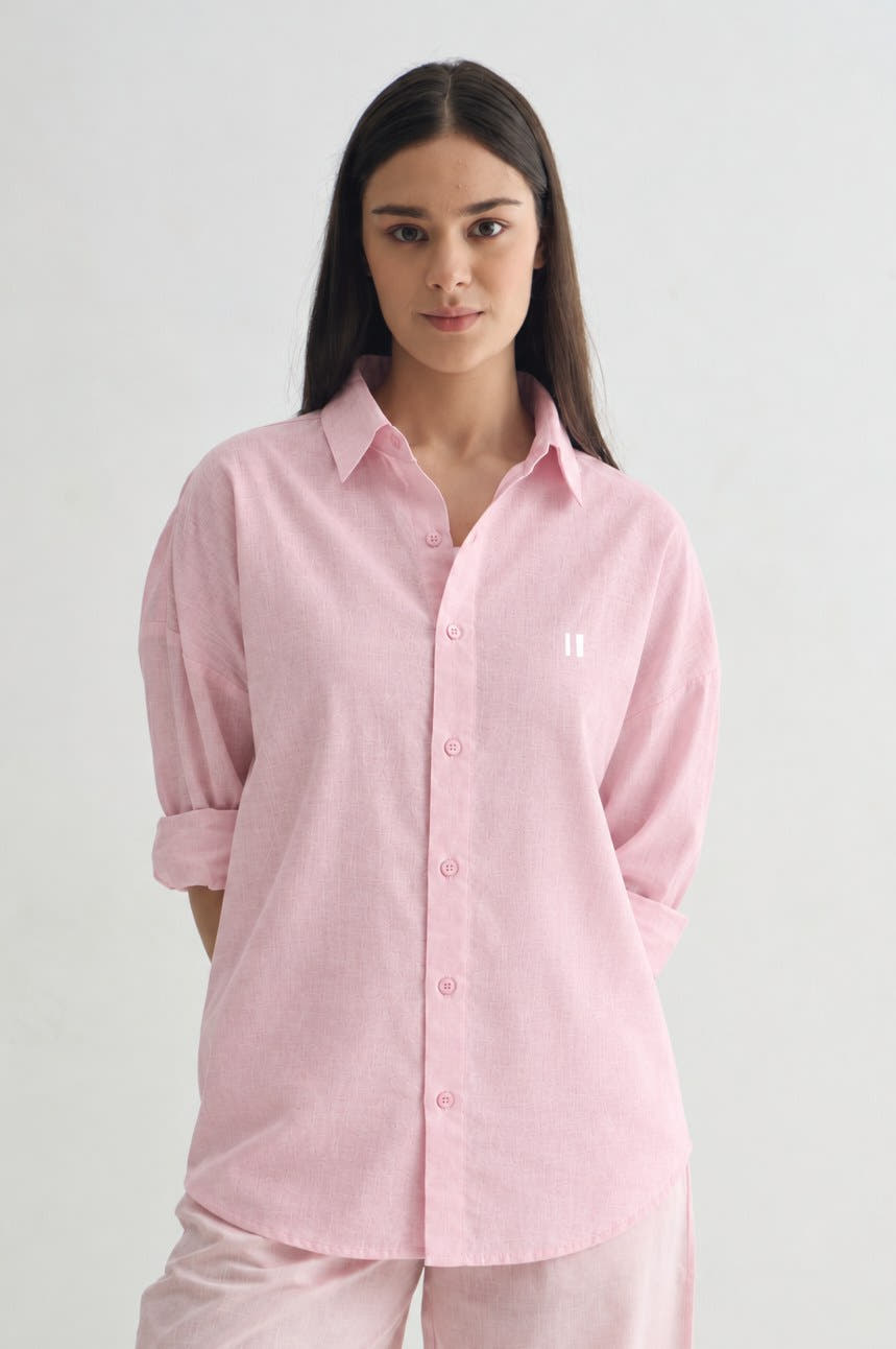 Blush Pink Linen Shirt