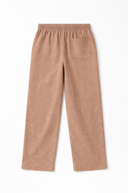 Mocha Brown Linen Pants Jr