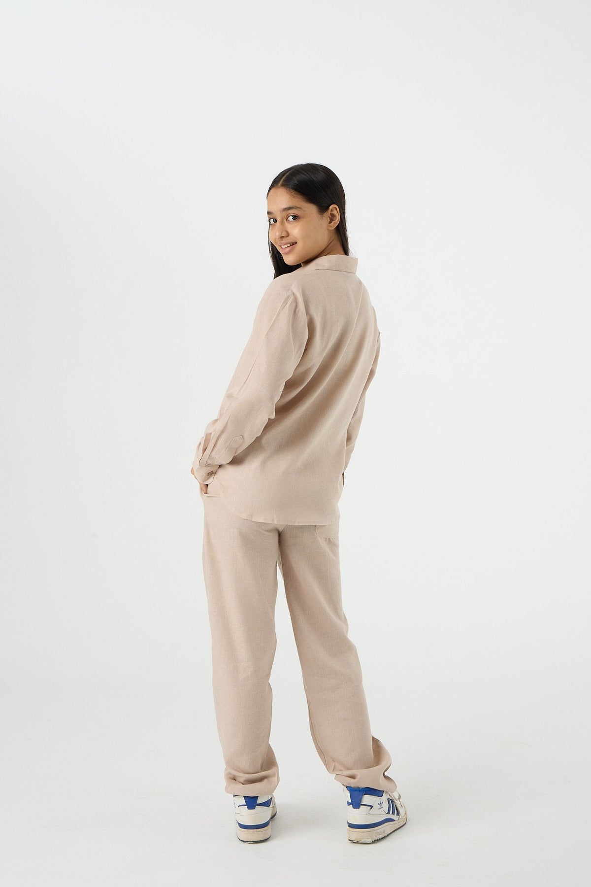 Coffee Linen Pants Jr