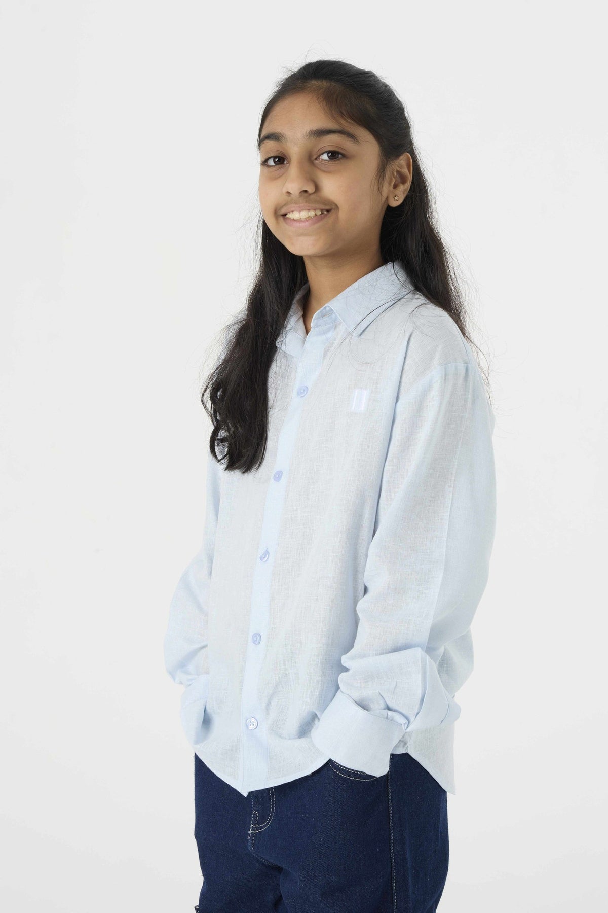 Light Blue Linen Shirt Jr