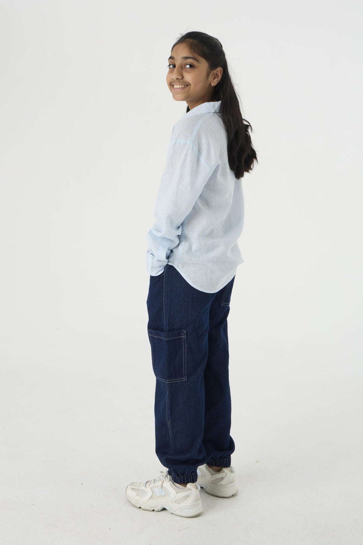 Light Blue Linen Shirt Jr