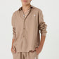 Mocha Brown Linen Shirt Jr
