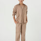 Mocha Brown Linen Shirt Jr