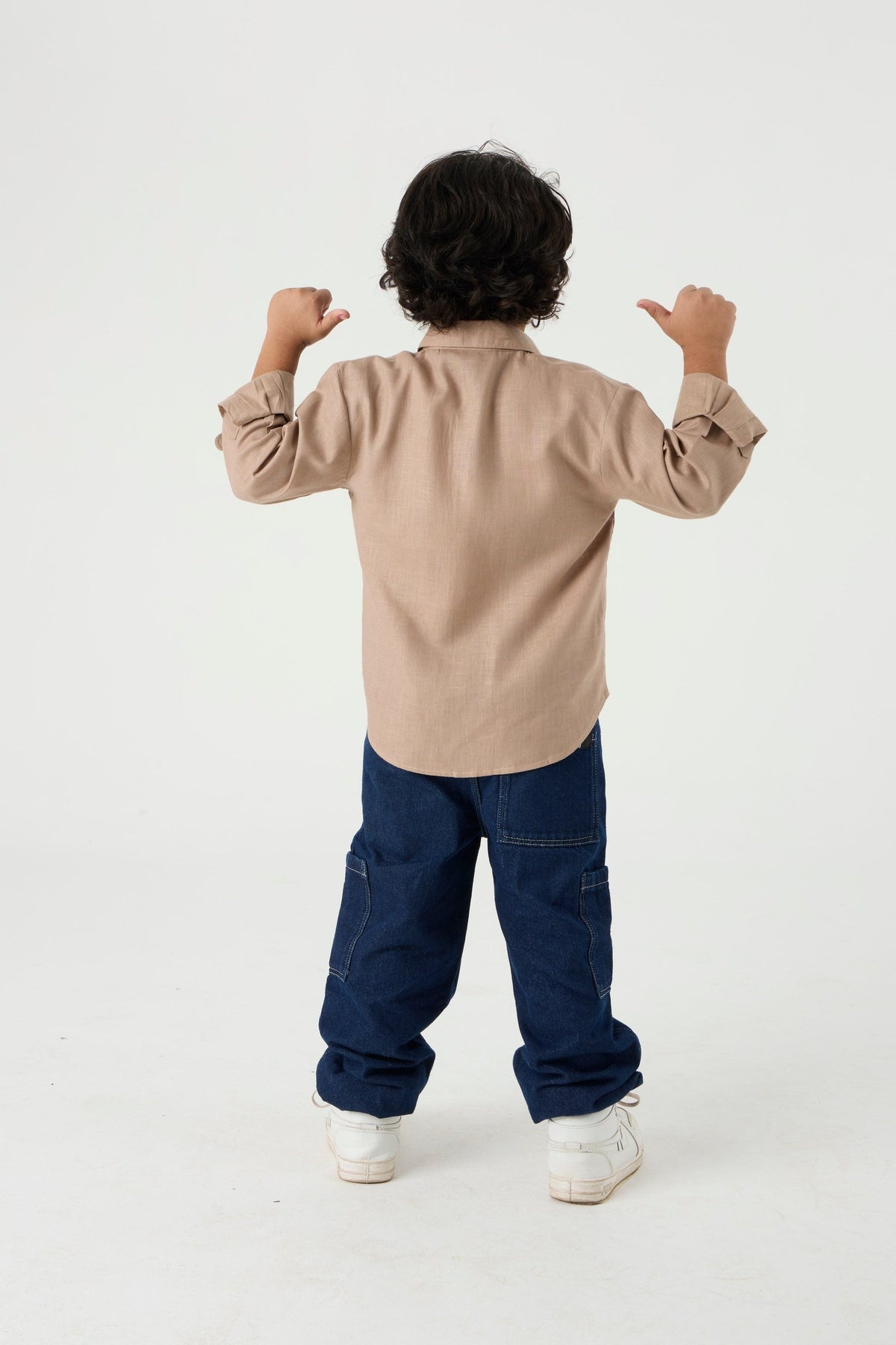 Mocha Brown Linen Shirt Jr