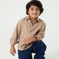 Mocha Brown Linen Shirt Jr