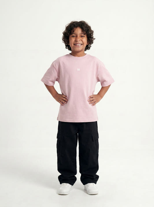 Light Pink Solid T-Shirt Jr