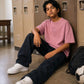 Dusty Pink Solid T-Shirt Jr