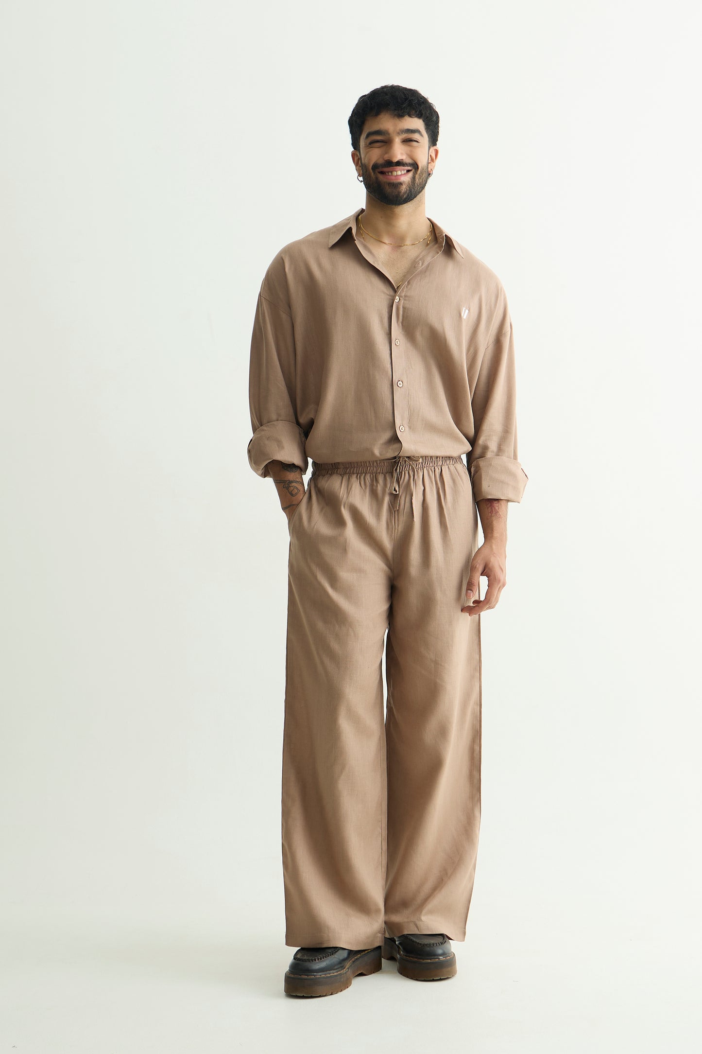 Mocha Brown Linen Set