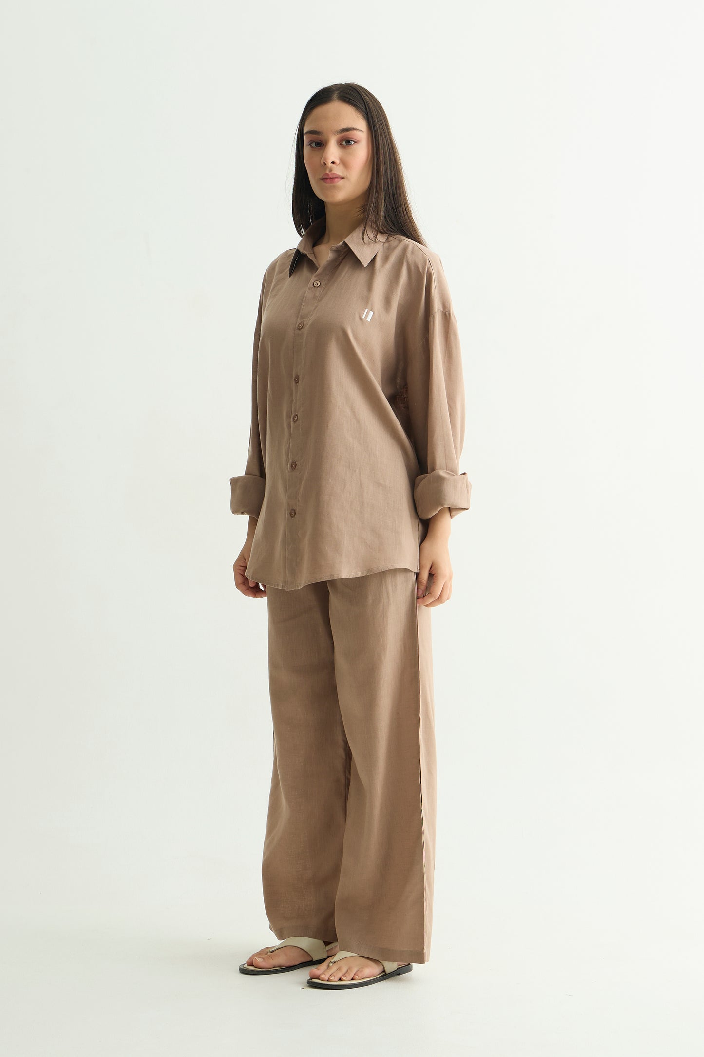 Mocha Brown Linen Pant