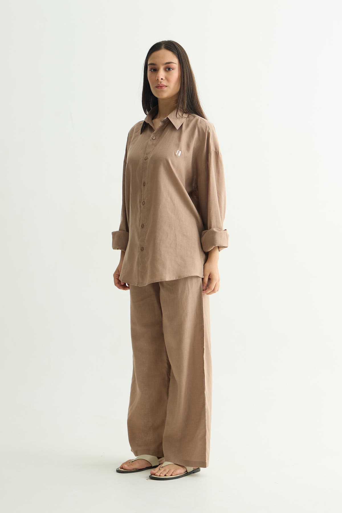 Mocha Brown Linen Set